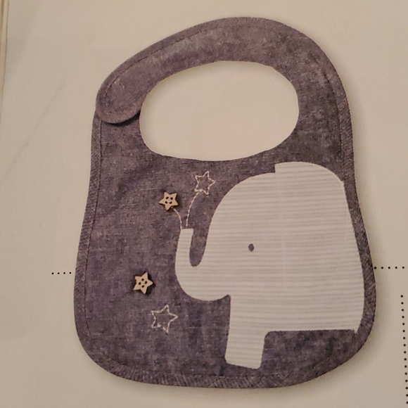 Mud Pie Other - Elephant 🐘 Chambray Bib
